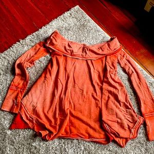 Free People off the shoulder red tunic size M